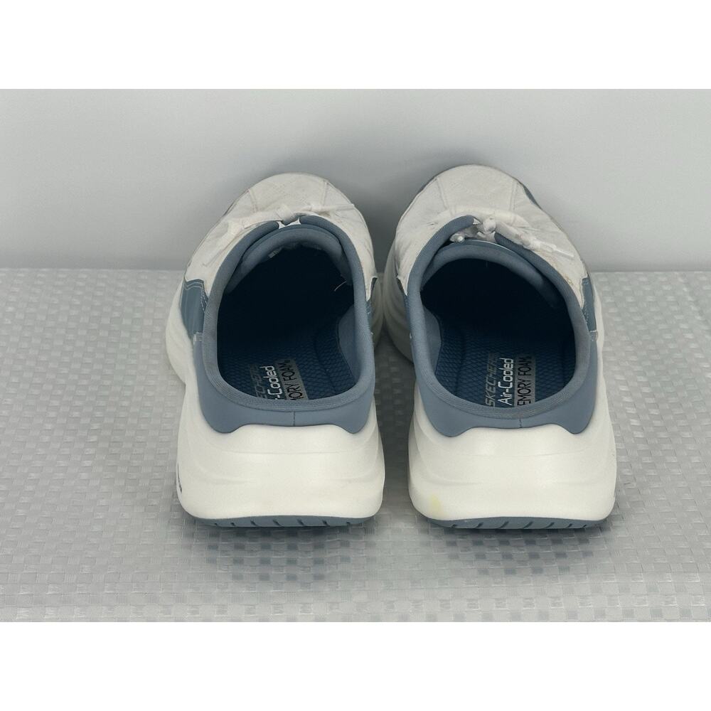 Skechers Cozy Fit Women Shoes Contour Memory Foam SZ 10 White/Blue Air Cooled - Picture 5 of 8